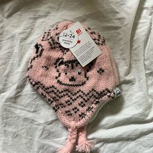 Charming Pink Knit Baby Hat with Earflaps